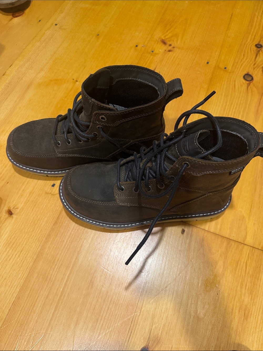 Keen Men's Dark Brown Lace-Up Casual Work Boots